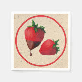 Door chocolade gedekte aardbeien servet (Voorkant)