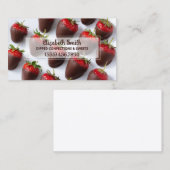 Door chocolade gedekte aardbeien visitekaartje (Voorkant / Achterkant)