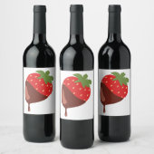 Door chocolade gedekte aardbeien wijn etiket (Flessen)