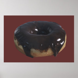 Door Chocolade gedekte donut Poster