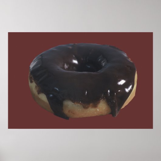 Door Chocolade gedekte donut Poster (Voorkant)