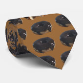 Door Chocolade gedekte donut Stropdas (Opgerold)