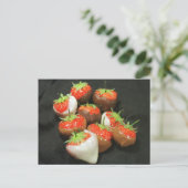 Door chocolade ontsloten aardbeien briefkaart (Staand voorkant)