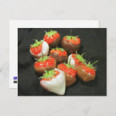 Door chocolade ontsloten aardbeien briefkaart (Voorkant / Achterkant)