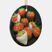 Door chocolade ontsloten aardbeien keramisch ornament (Rechts)