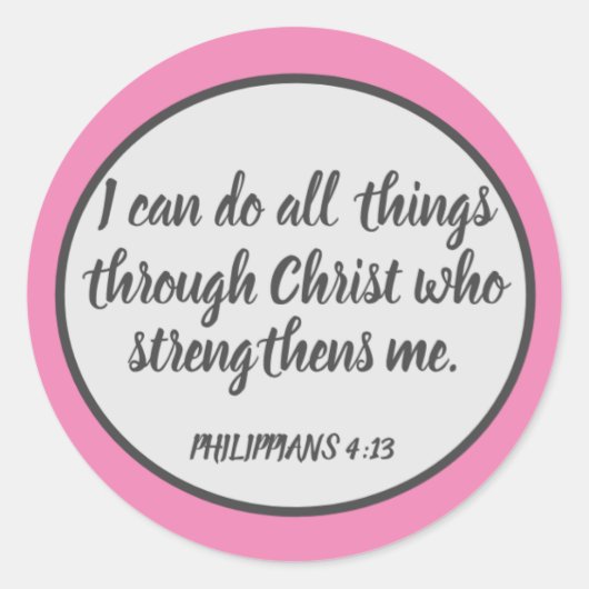 Door Christ PHILIPPIANS 4:13 Sticker Set (Voorkant)