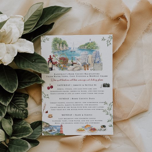 Door County Bachelorette Weekend Itinerary  Kaart