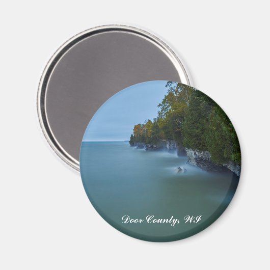 Door County Cave Point Cliffs Magneet (Voorkant / Achterkant)
