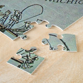 "Door County Fishing Map 11x14 Jigsaw Puzzle Legpuzzel (Zijkant)