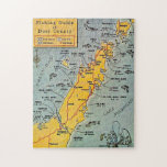 "Door County Fishing Map 11x14 Jigsaw Puzzle Legpuzzel<br><div class="desc">A great vintage postcard map of Door County and it's fish!</div>
