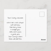 Door County Illustration with Poem Briefkaart (Achterkant)