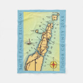 Door County Kaart Vakantiedeken Fleece Deken (Voorkant)