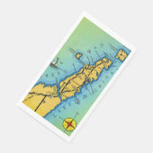 Door County Map Guest Towels Servet (Hoek)