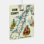 Door County Postcard Map Ornament (Voorkant Rechts)