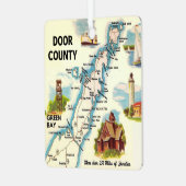 Door County Postcard Map Ornament (Voorkant links)