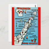 Door County WI Ansichtkaart Briefkaart (Voorkant / Achterkant)