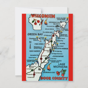 Door County WI ansichtkaart Briefkaart