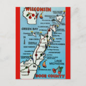 Door County WI Briefkaart (Voorkant)