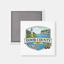 Door County, WI Vuurtoren en Lake MichiganMagneet