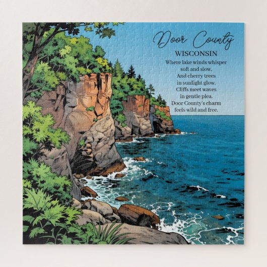 Door County, Wisconsin Illustration and Poem Legpuzzel (Verticaal)