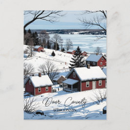 Door County Wisconsin Illustration and Winter Poem Briefkaart