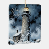 Door County, Wisconsin Lighthouse in Winter Keramisch Ornament (Rechts)