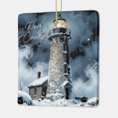 Door County, Wisconsin Lighthouse in Winter Keramisch Ornament (Links)