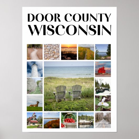 Door County, Wisconsin – Schilderachtig Uitzichten Poster (Voorkant)