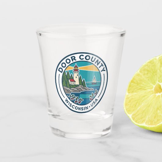 Door County Wisconsin Shot Glas (Voorkant)