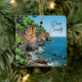 Door County, Wisconsin Travel Souvenir Keepsake Keramisch Ornament