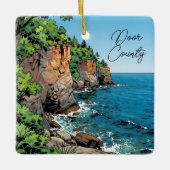 Door County, Wisconsin Travel Souvenir Keepsake Keramisch Ornament (Voorkant)