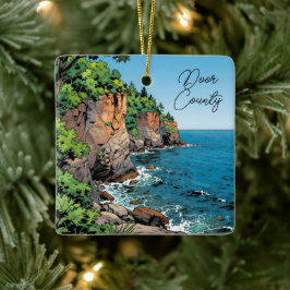 Door County, Wisconsin Travel Souvenir Keepsake Keramisch Ornament