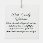 Door County, Wisconsin Travel Souvenir Keepsake   Keramisch Ornament (Achterkant)