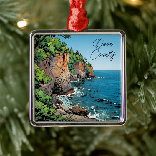 Door County, Wisconsin Travel Souvenir Keepsake Metalen Ornament (Boom)