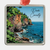 Door County, Wisconsin Travel Souvenir Keepsake Metalen Ornament (Voorkant)