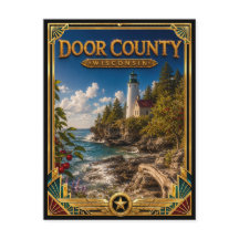 Door County Wisconsin Vintage Art Deco Gouden Tijd