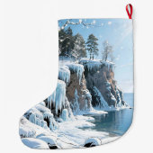 Door County Wisconsin Winter Kerstmis Grote Kerstsok (Achterkant)