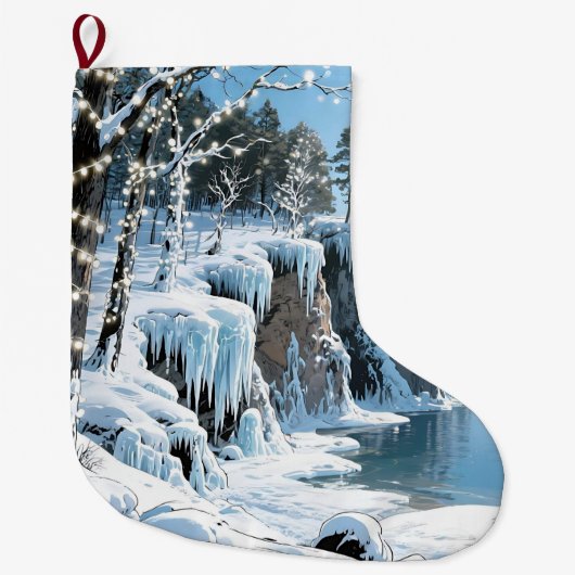 Door County Wisconsin Winter Kerstmis Grote Kerstsok (Voorkant)
