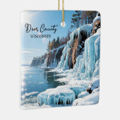 Door County  Wisconsin Winter Poem Christmas Keramisch Ornament (Rechts)