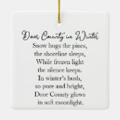 Door County  Wisconsin Winter Poem Christmas Keramisch Ornament (Achterkant)