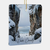 Door County, Wisconsin | Winter Poem Keramisch Ornament (Rechts)