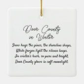 Door County, Wisconsin | Winter Poem Keramisch Ornament (Achterkant)