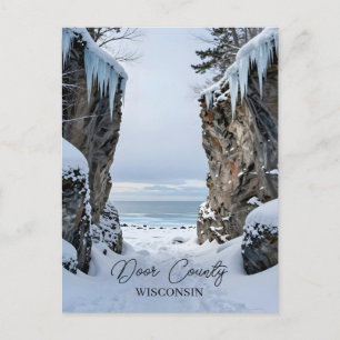 Door County, Wisconsin   Winterse scène Briefkaart