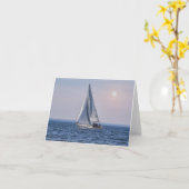 Door County Zeilboot - Lake Michigan Blank Kaart (Gele Bloem)