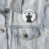 Door COVID gevaccineerd Funny Plague Doctor gevacc Ronde Button 5,7 Cm (In situ)