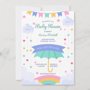 Door de baby shower met de hand getrokken uitnodig kaart