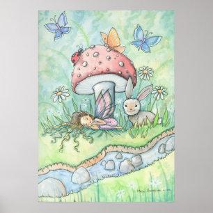 Door de Banken van Silver Stream Fairy Bunny Poste Poster