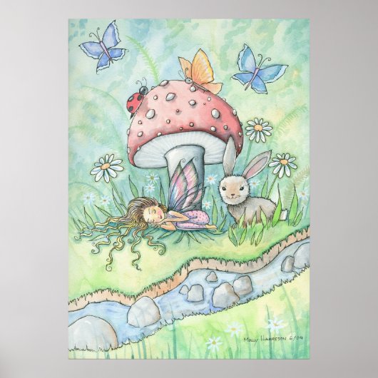 Door de Banken van Silver Stream Fairy Bunny Poste Poster (Voorkant)