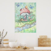 Door de Banken van Silver Stream Fairy Bunny Poste Poster (Keuken)