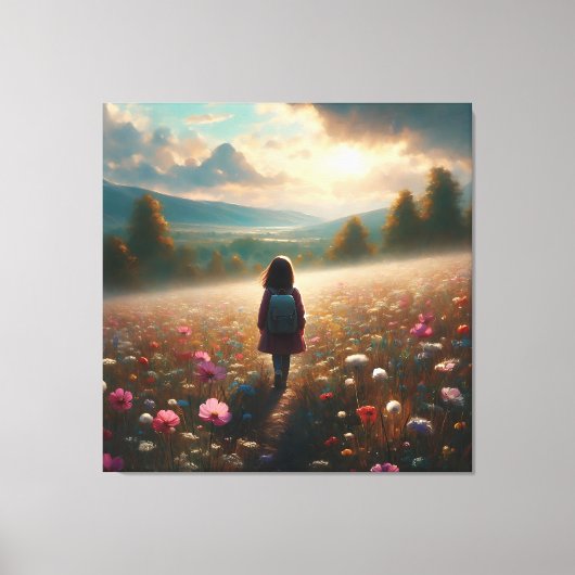 Door de bloesems - Avontuurlijk Pad Canvas Afdruk (Voorkant)